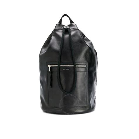 Saint Laurent Men's Black City Sailor Backpack in Smooth Leather